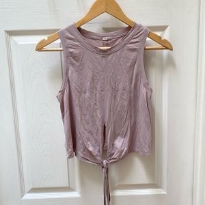 Lululemon pink tie front cropped tank top 4